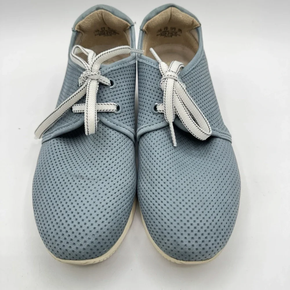 Naturalizer Sneaker Womens Sz 7.5M Blue Jaque Lace Up Perforated Casual Leather